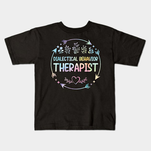 Dialectical behavior Therapist cute floral watercolor Kids T-Shirt by ARTBYHM